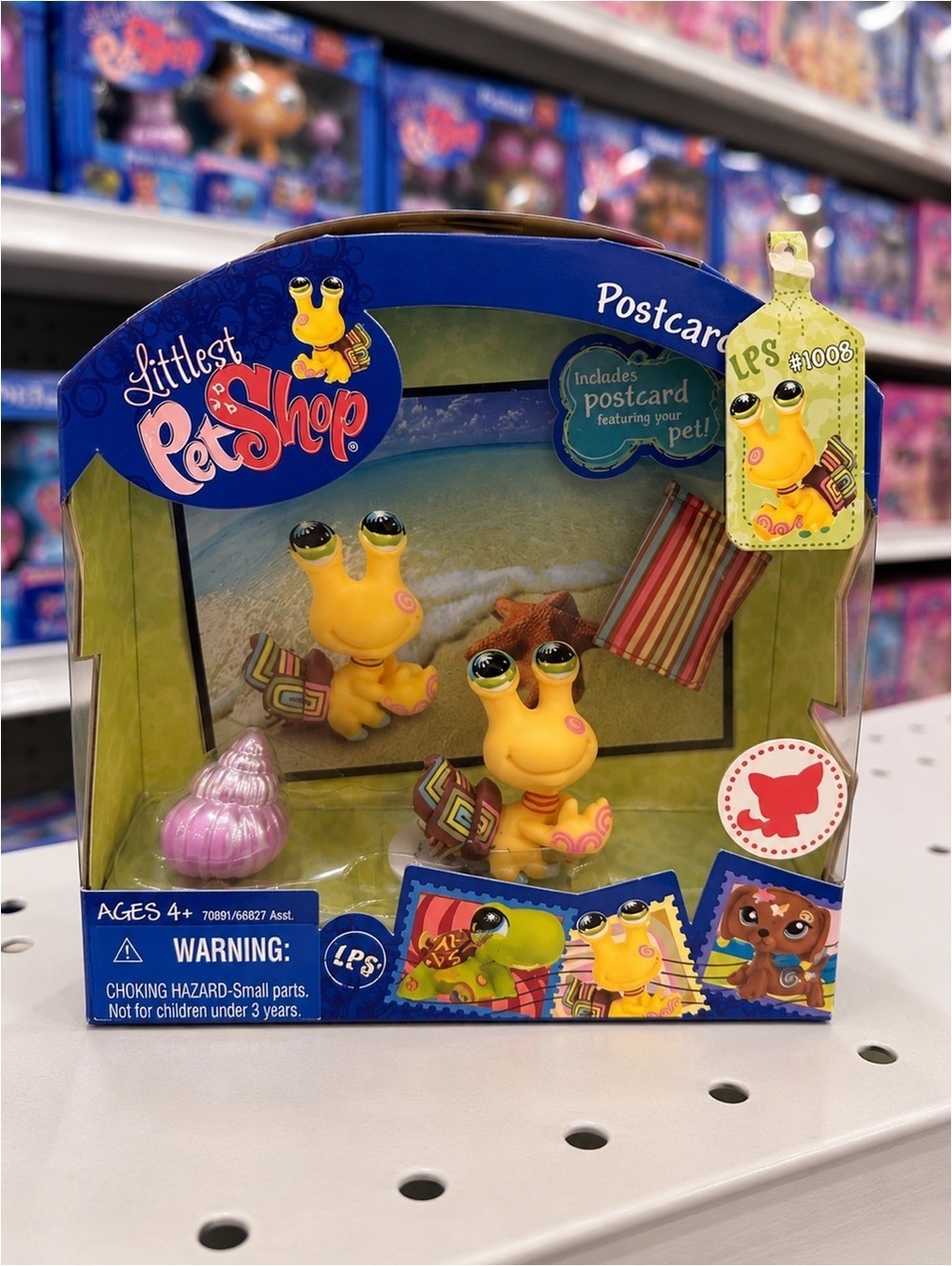 2008 Retired Littlest Pet Shop Postcard Pets Hermit Crab #1008 NIB